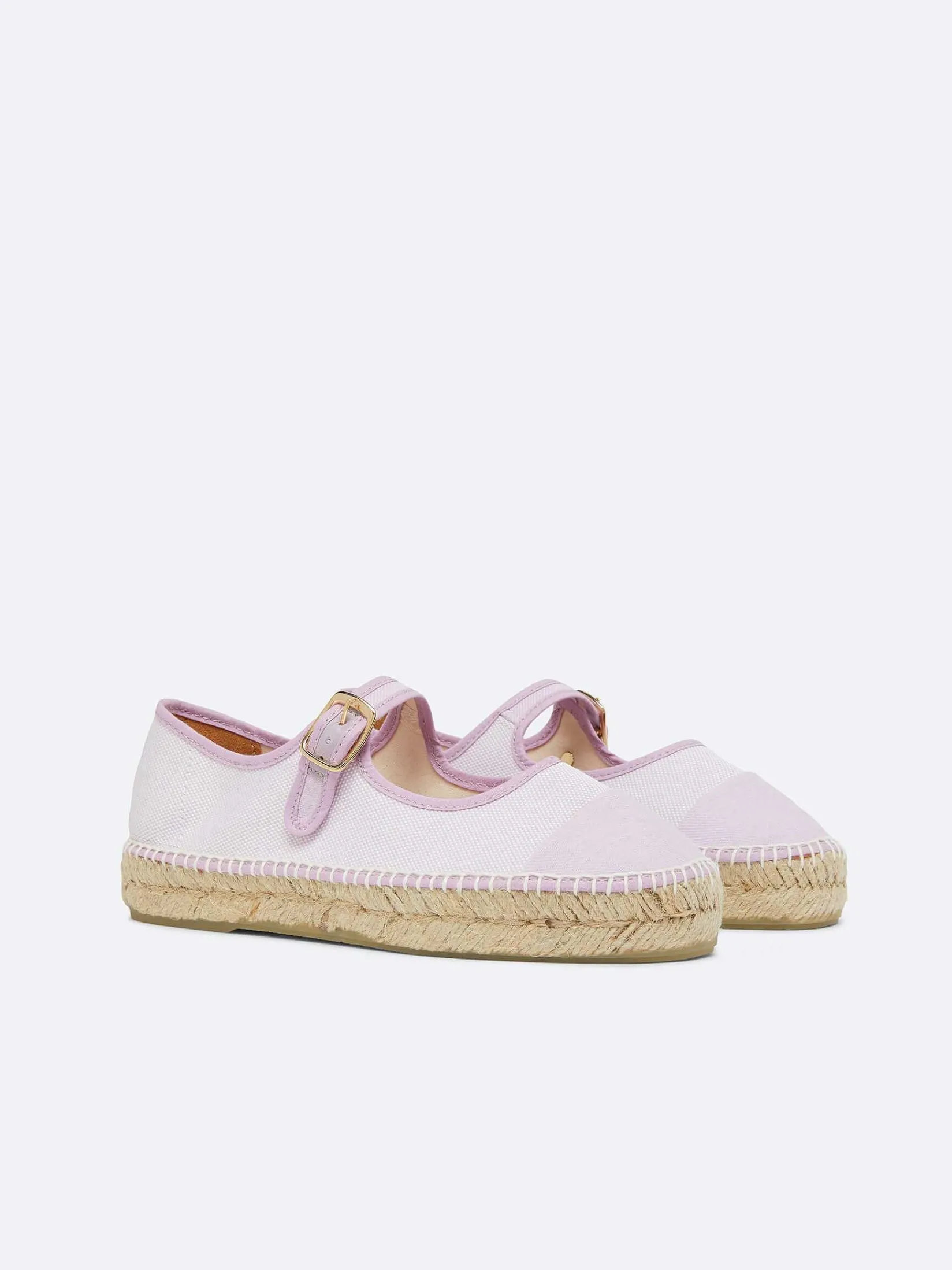 Lilac Fabric Mary Janes Espadrilles-Carel Store