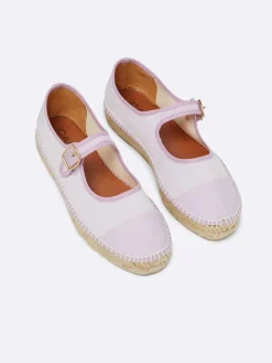 Lilac Fabric Mary Janes Espadrilles-Carel Store