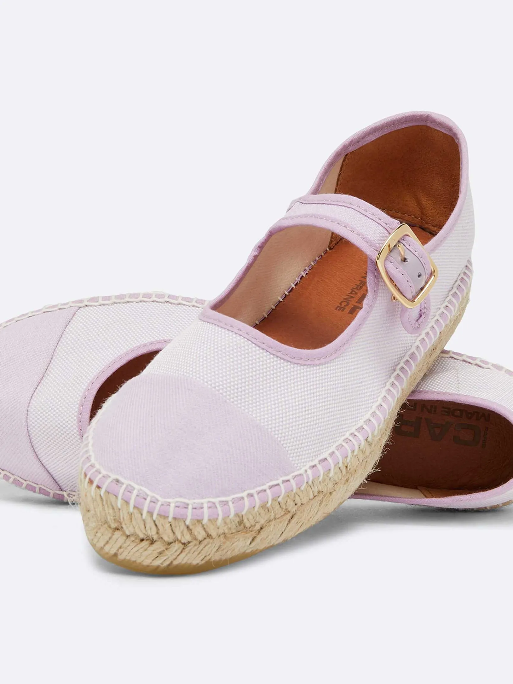 Lilac Fabric Mary Janes Espadrilles-Carel Store