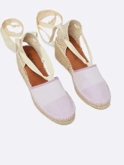 Lilac Fabric Wedge Espadrilles-Carel Best Sale