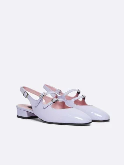 Lilac Leather And Lilac Patent Leather Slingback Mary Janes-Carel Online