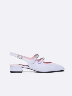 Lilac Leather And Lilac Patent Leather Slingback Mary Janes-Carel Online