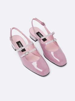 Lilac Upcycled Patent Leather Slingback Mary Janes-Carel Sale