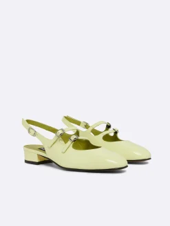 Lime Patent Leather Slingback Mary Janes-Carel Hot