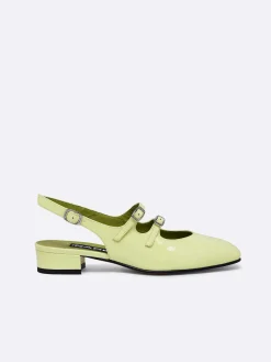 Lime Patent Leather Slingback Mary Janes-Carel Hot