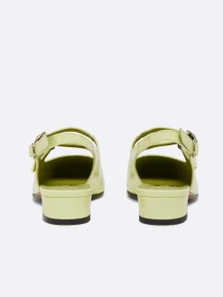 Lime Patent Leather Slingback Mary Janes-Carel Hot