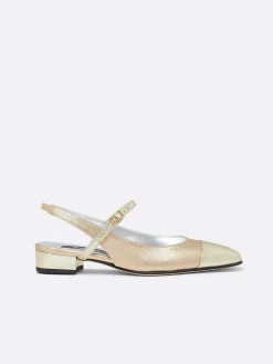 Multi Platinum Leather Slingback-Carel Outlet