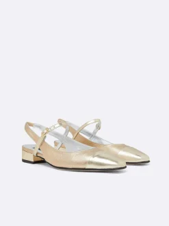Multi Platinum Leather Slingback-Carel Outlet