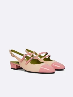 Nude And Pink Patent Leather Slingback Mary Janes-Carel Online