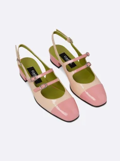 Nude And Pink Patent Leather Slingback Mary Janes-Carel Online