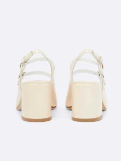 Nude Patent Leather Slingback Mary Janes-Carel Cheap