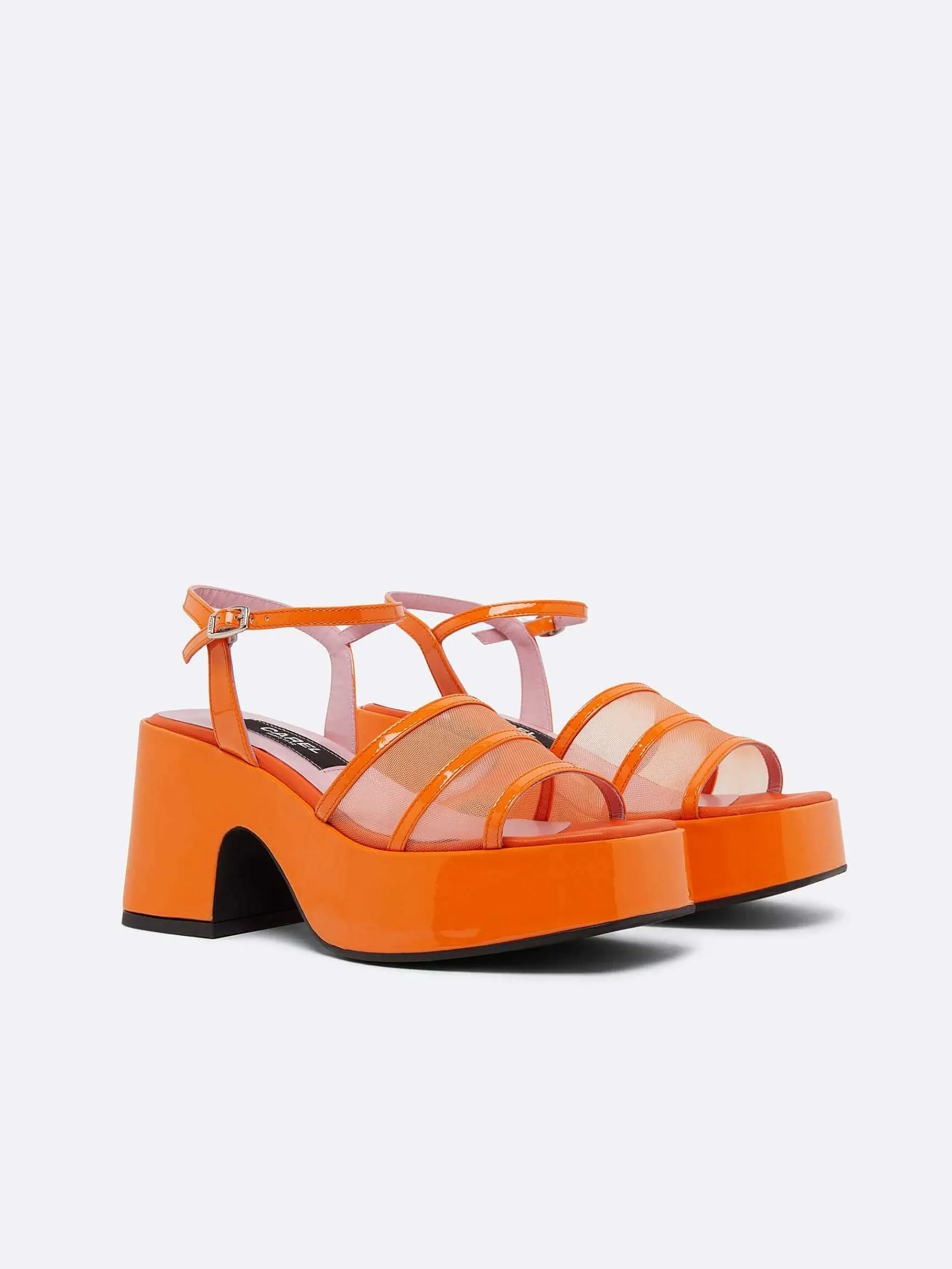Orange Patent Leather And Mesh Sandals-Carel Best Sale