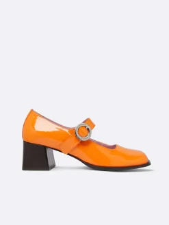 Orange Patent Leather Mary Janes Pumps-Carel Store