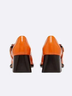 Orange Patent Leather Mary Janes Pumps-Carel Store