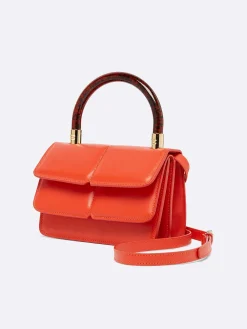 Orange Upcycled Leather Handbag-Carel Online