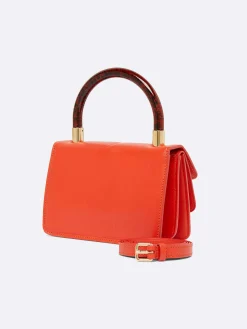 Orange Upcycled Leather Handbag-Carel Online