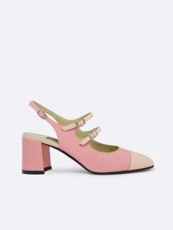 Pink And Nude Patent Leather Slingback Mary Janes-Carel Outlet