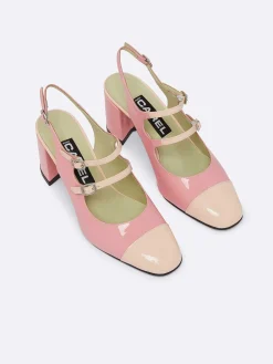 Pink And Nude Patent Leather Slingback Mary Janes-Carel Outlet