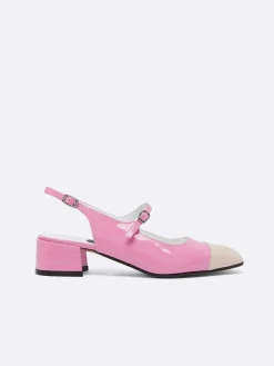 Pink And Nude Patent Upcycled Leather Slingback Mary Janes-Carel New