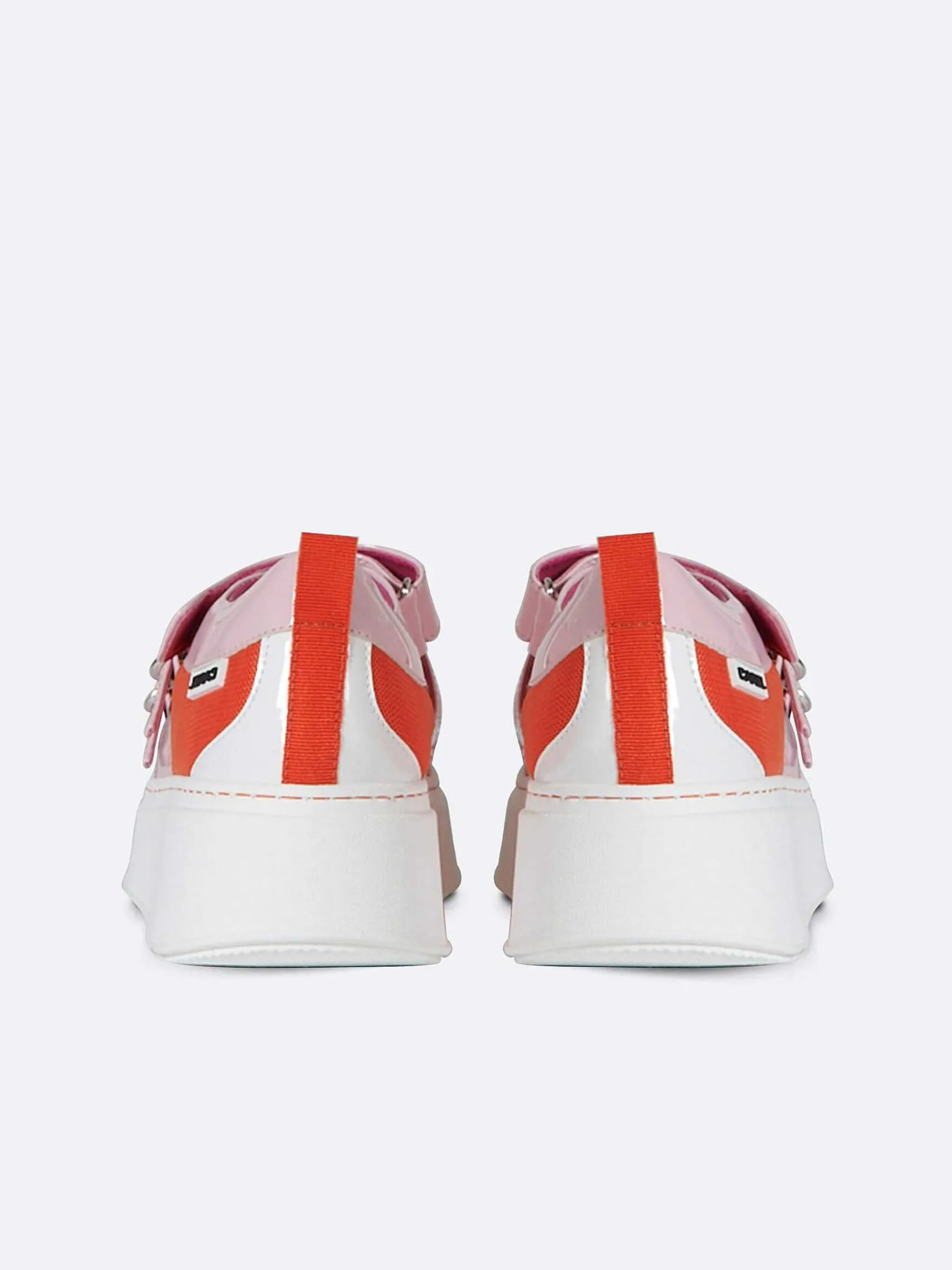 Pink, Orange And Ivory Eco Patent Sneakers-Carel Outlet