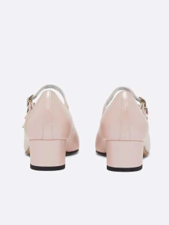 Pink Pearl Leather Mary Janes Pumps-Carel Cheap