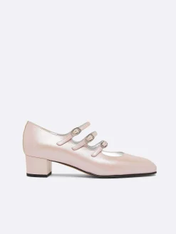 Pink Pearl Leather Mary Janes Pumps-Carel Cheap