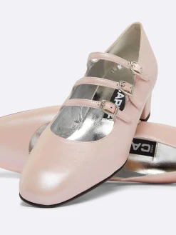 Pink Pearl Leather Mary Janes Pumps-Carel Cheap