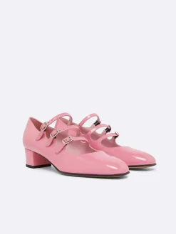 Pink Upcycled Patent Leather Mary Janes Pumps-Carel Clearance