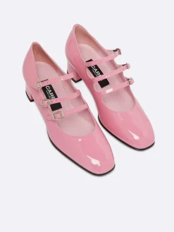 Pink Upcycled Patent Leather Mary Janes Pumps-Carel Clearance