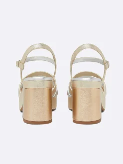 Platinum, Gold And Silver Multi-Laminated Leather Sandals-Carel Discount