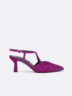 Purple Upcycled Suede Leather Slingback Pumps-Carel Best Sale