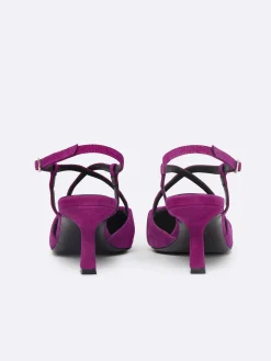 Purple Upcycled Suede Leather Slingback Pumps-Carel Best Sale