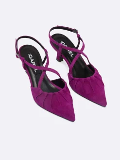 Purple Upcycled Suede Leather Slingback Pumps-Carel Best Sale