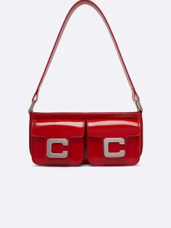 Red Glossy Leather Bag-Carel Clearance