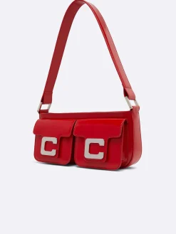 Red Glossy Leather Bag-Carel Clearance