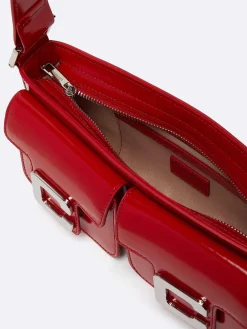 Red Glossy Leather Bag-Carel Clearance