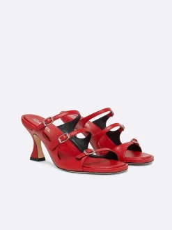 Red Leather Mules-Carel Outlet