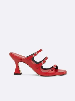 Red Leather Mules-Carel Outlet