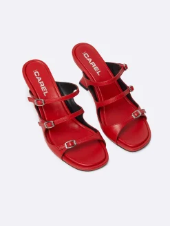 Red Leather Mules-Carel Outlet