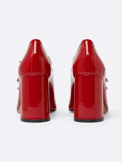 Red Patent Leather Mary Janes Pumps-Carel Discount