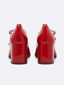 Red Patent Leather Mary Janes Pumps-Carel Flash Sale