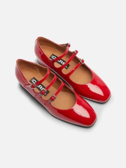 Red Patent Leather Mary Janes Ballet Flats-Carel Best Sale