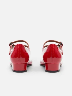 Red Patent Leather Mary Janes Ballet Flats-Carel Best Sale