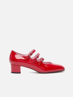 Red Patent Leather Mary Janes Pumps-Carel Discount