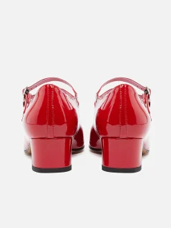Red Patent Leather Mary Janes Pumps-Carel Discount