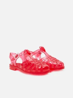 Red Plastic Sandals-Carel Fashion