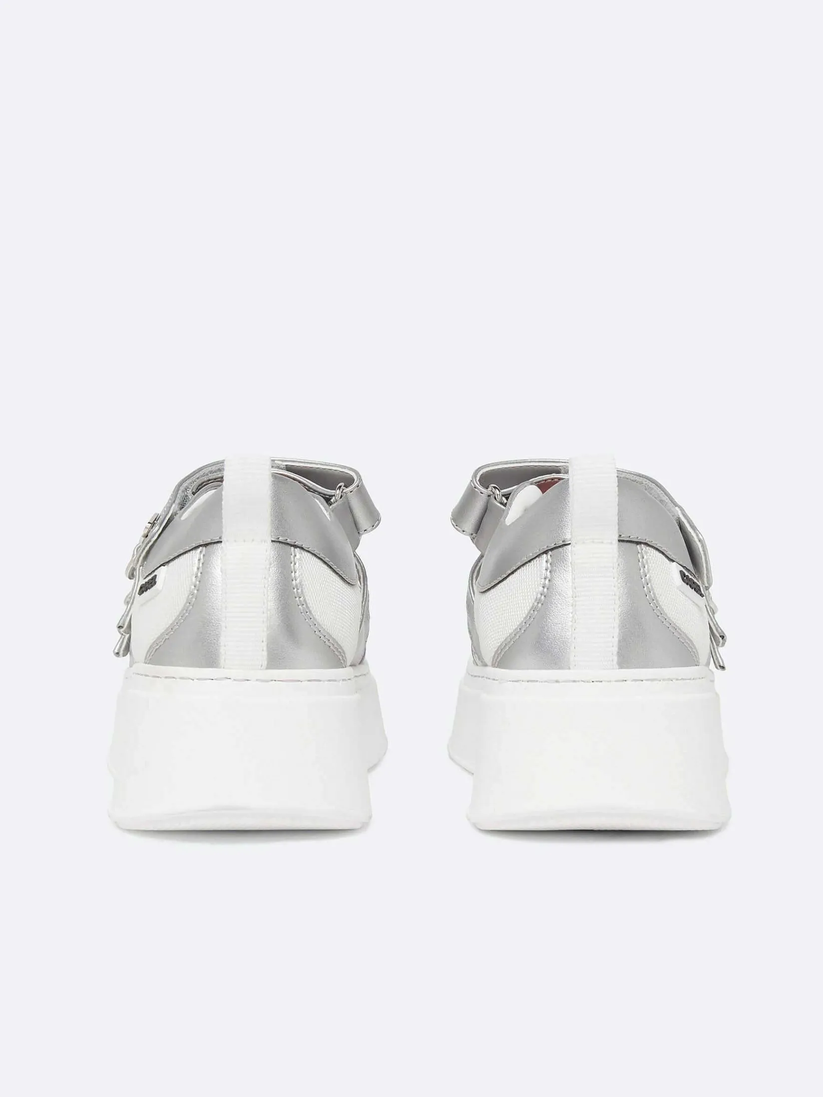 Silver Appleskin And White Mesh Sneakers-Carel Clearance