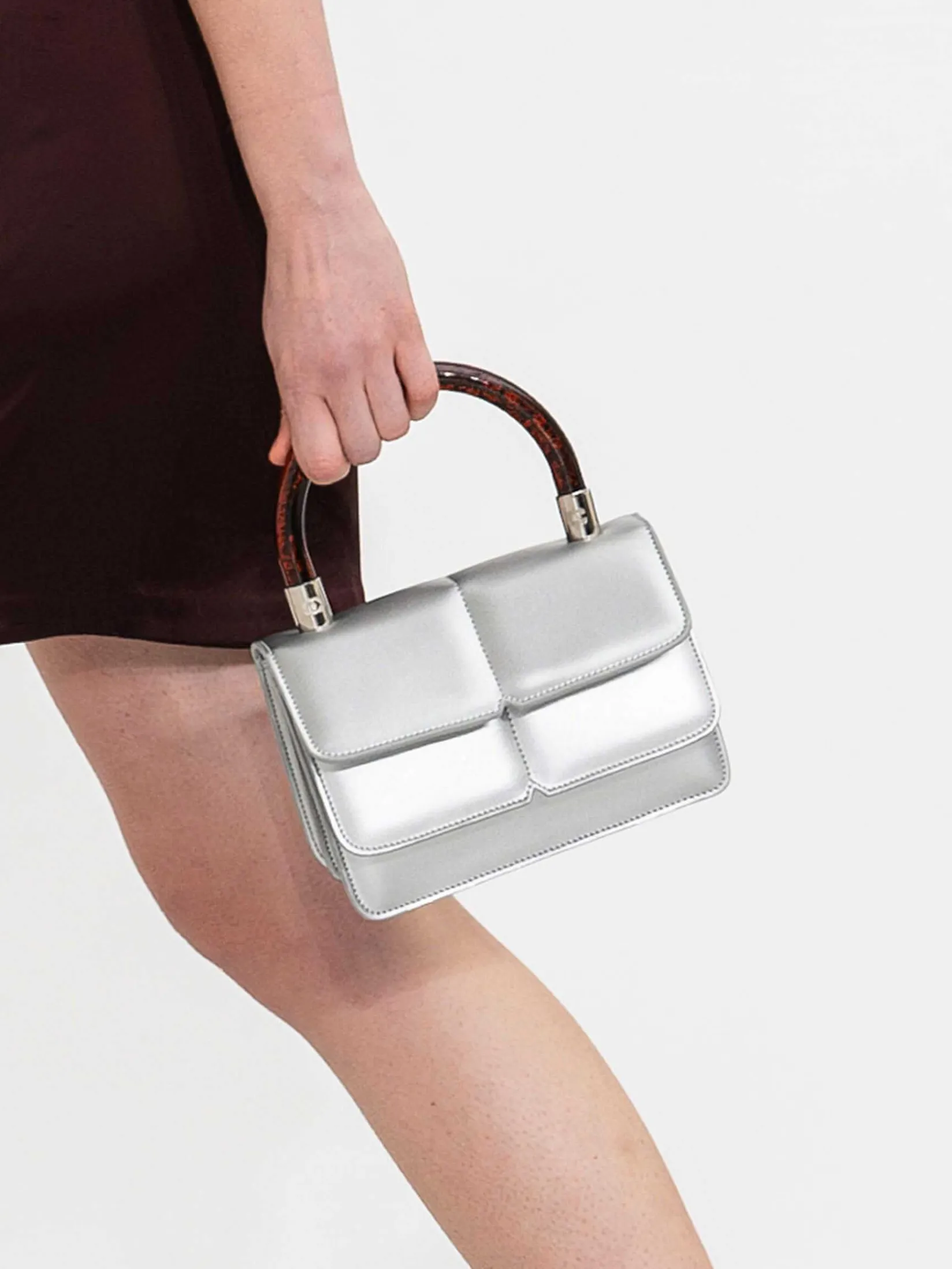 Silver Appleskin Handbag-Carel Online
