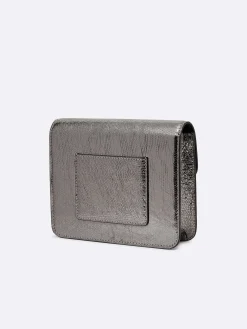 Silver Upcycled Leather Bag-Carel Cheap