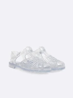 Transparent Plastic Glitter Sandals-Carel New
